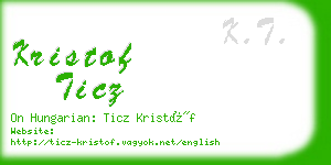 kristof ticz business card